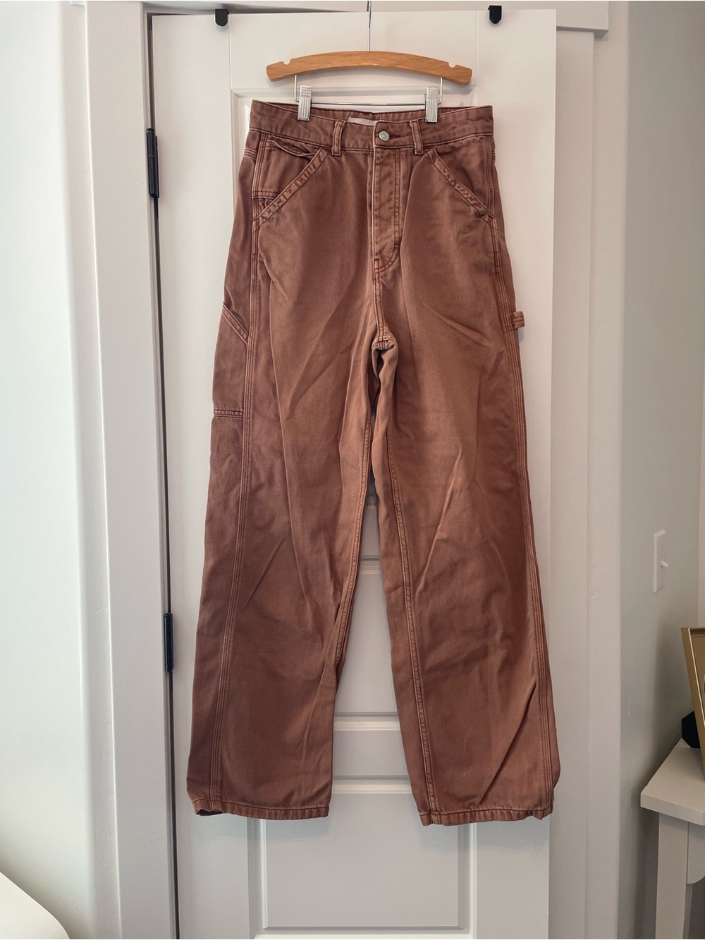 Topshop High-Rise Wide Leg Jeans in Brown